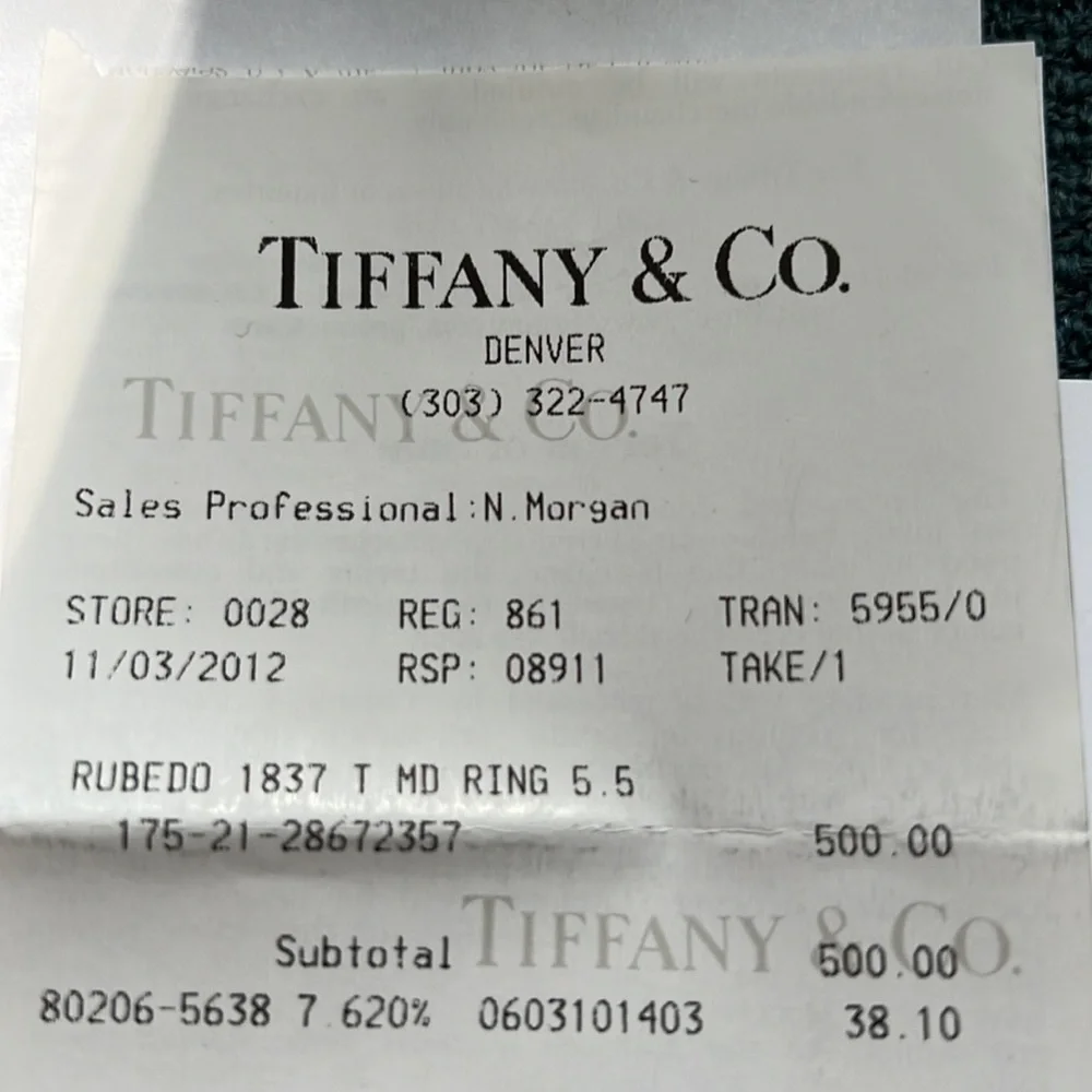 Tiffany & co Rubedo ring medium with size 5.5 - Picture 6 of 10